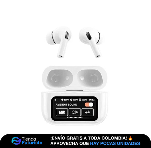 Auriculares inalámbricos A9 PRO con pantalla táctil, cascos TWS con cancelación de ruido, Bluetooth 5,3, compatible con aplicación, batería de larga duración